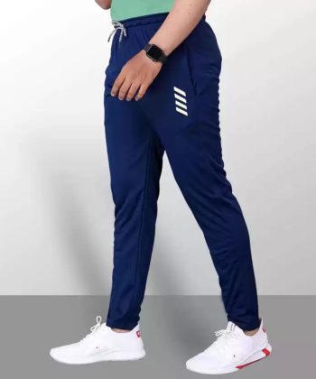 MALAKAR® Track Pants for Men || Activewear Pants || Men’s Joggers Polyester with 2 Side Zipper Pockets Casual Trousers Stretchable (Sports | Gym | Yoga) (4 LINE) (Pack Of1)
