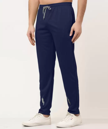 MALAKAR® Track Pants for Men || Activewear Pants || Men’s Joggers Polyester with 2 Side Zipper Pockets Casual Trousers (Sports | Gym | Yoga) (Charging LINE 2) (Pack of 1)