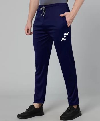 MALAKAR® Track Pants for Men || Activewear Pants || Men’s Joggers Polyester with 2 Side Zipper Pockets Casual Trousers Stretchable (Sports | Gym | Yoga) (M Logo) (Pack of 1)