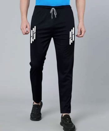MALAKAR® Track Pants for Mens/Joggers for Men/Lower Lycra Blend with 2 Side Zipper Pockets for Gym, Exercise, Morning Walk, Sports 3 Line 01 (Pack of 1)