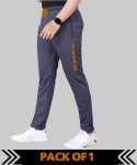 MALAKAR® Track Pants for Men || Activewear Pants || Men’s Joggers Polyester with 2 Side Zipper Pockets Casual Trousers Stretchable (Sports | Gym | Yoga) (Orange Sport) (Pack of 1)
