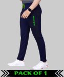 MALAKAR® Track Pants for Men || Activewear Pants || Men’s Joggers Polyester with 2 Side Zipper Pockets Casual Trousers Stretchable (Sports | Gym | Yoga) (New Green Sport) (Pack of 1)