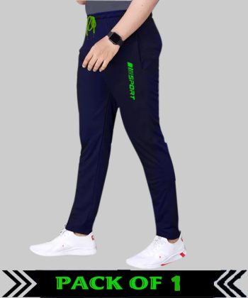 MALAKAR® Track Pants for Men || Activewear Pants || Men’s Joggers Polyester with 2 Side Zipper Pockets Casual Trousers Stretchable (Sports | Gym | Yoga) (New Green Sport) (Pack of 1)