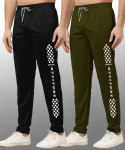 MALAKAR® Track Pants for Mens/Joggers for Men/Lower Lycra Blend with 2 Side Pockets for Gym, Exercise, Morning Walk, Sports Attitude Combo M