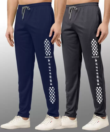 MALAKAR® Track Pants for Mens/Joggers for Men/Lower Lycra Blend with 2 Side Pockets for Gym, Exercise, Morning Walk, Sports Attitude Combo