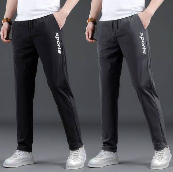 MALAKAR® Track Pants for Men || Activewear Pants || Men’s Joggers Polyester with 2 Side Zipper Pockets Casual Trousers Stretchable (Sports | Gym | Yoga) (White Sports)(Pack of 2)