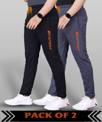 MALAKAR® Track Pants for Mens/Joggers for Men/Lower Lycra Blend with 2 Side Zipper Pockets for Gym, Exercise, Morning Walk, Sports Combo (Pack of 2)